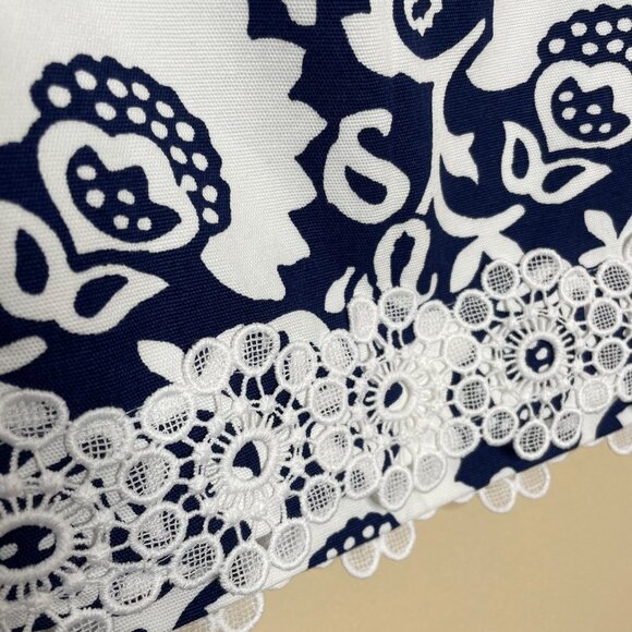 Talbots Floral Cotton A Line Skirt Size‎ 8 Modest Classic Vacation Coastal NWT - Picture 5 of 8